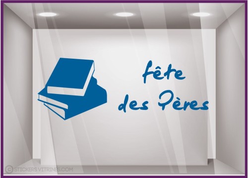 Sticker livres fête des pères papas lettrage adhésif texte autocollant devanture vitrine librairie commerce