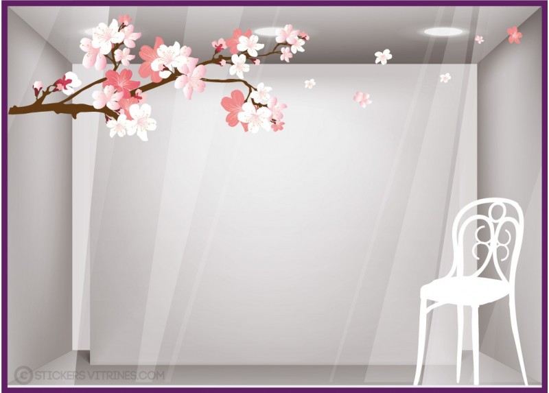 Kit de Sticker Branche de cerisier et chaise de jardin