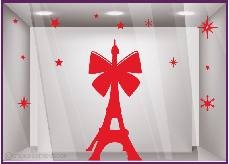 Stickers pour vitrine - Kit de Stickers Tour Eiffel Noeud