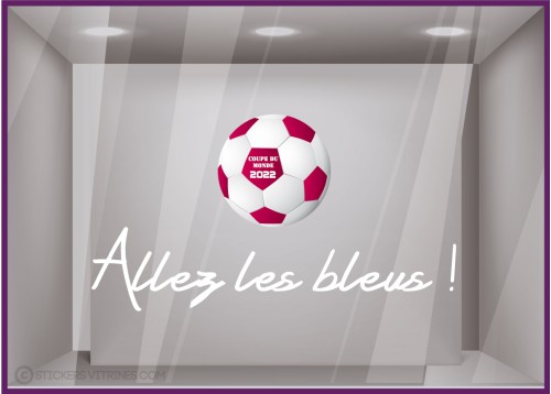Sticker Allez les Bleus Football pour vitrines de magasin de sports
