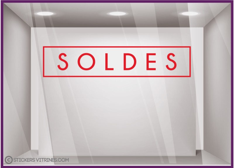 STICKER SOLDES CADRE FOURNISSEUR FABRICANT IMPRIMEUR PARIS VITROPHANIE BOUTIQUE