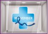 STICKER CROIX DE PHARMACIE MOVEMBER DEPISTAGE CANCER PROSTATE SANTE CABINET MEDICAL LABORATOIRE