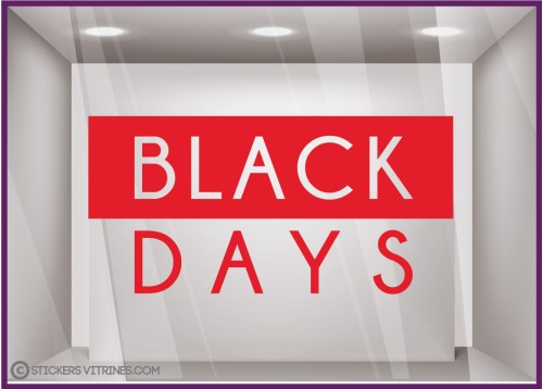 STICKER BLACK DAYS FRIDAY VITROPHANIE LETTRAGE ADHESIF VITRINE MAGASIN BOUTIQUE