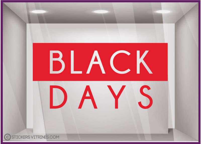 STICKER BLACK DAYS FRIDAY VITROPHANIE LETTRAGE ADHESIF VITRINE MAGASIN BOUTIQUE