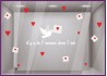 STICKER SAINT VALENTIN LETTRE COLOMBE IL Y A DE L AMOUR DANS L AIR VITROPHANIE MAGASIN IDEE DECORATION