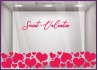 STICKER VITRINE ST VALENTIN  SAINT VITROPHANIE COEUR LETTARGE ADHESIF DECORATION MAGASIN BOUTIQUE