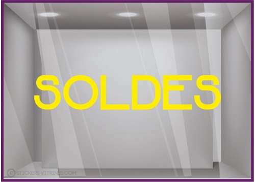 Sticker Soldes FLUO destockage liquidation braderie demarque promotion offre promotionnelle promo vitrophanie lettrage adhesif